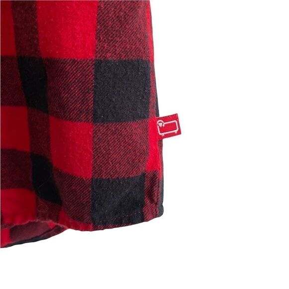 Woolrich Buffalo Check Flannel Button Front Long Sleeve Nightgown Black Red M - Picture 3 of 9